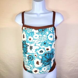 Patagonia WaterGirl Cross Strap Blue Brown Swim Top